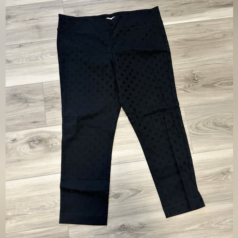 Margaret M polka dot cropped pull on pants black XLP